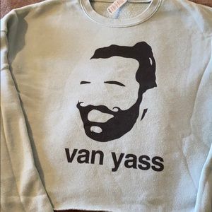 Cornflower “van yass” Crop Crewneck Sweatshirt